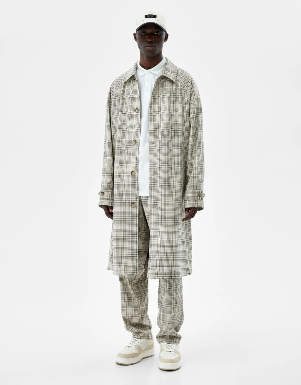 Karierter Trenchcoat